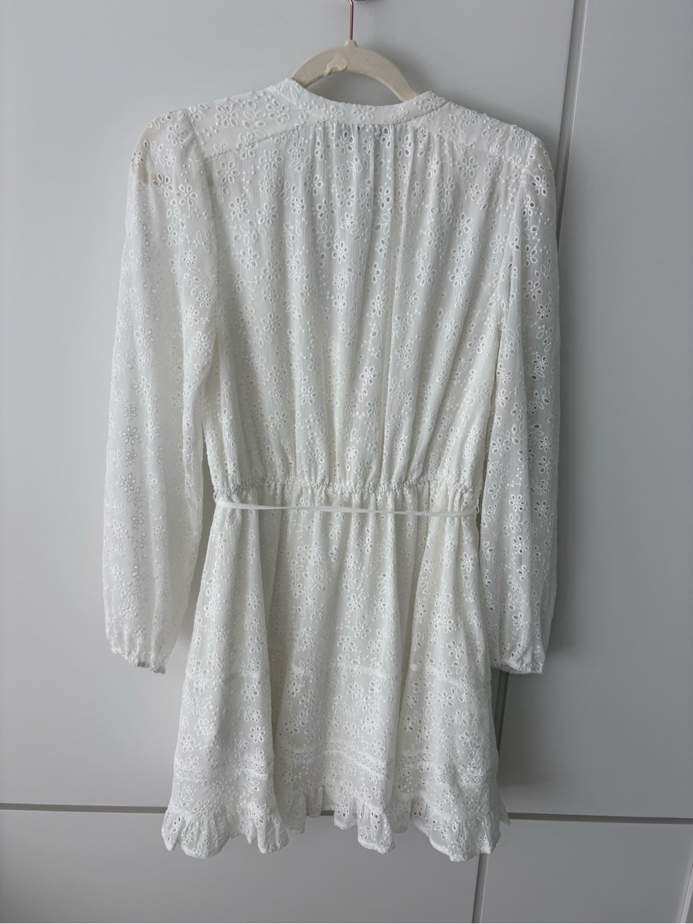 Ever New Katrina Lace Skater Mini Dress White Eyelet | Size 6 Summer Cottagecore - Picture 4 of 9